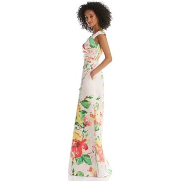 ALFRED SUNG Dress Size 24W NEW NWOT Pockets Pink V Neck Floral - Picture 4 of 8
